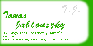 tamas jablonszky business card